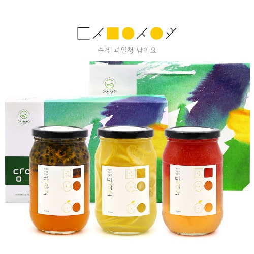 [3구 수제청 선물세트] 레몬청+자몽청+백향과청 540g
